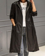 Lavinia | Women's Black Hooded Waterproof Trench Coat