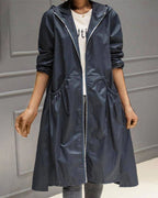 Lavinia | Women's Black Hooded Waterproof Trench Coat