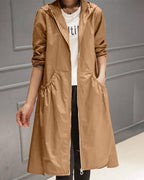 Lavinia | Women's Black Hooded Waterproof Trench Coat