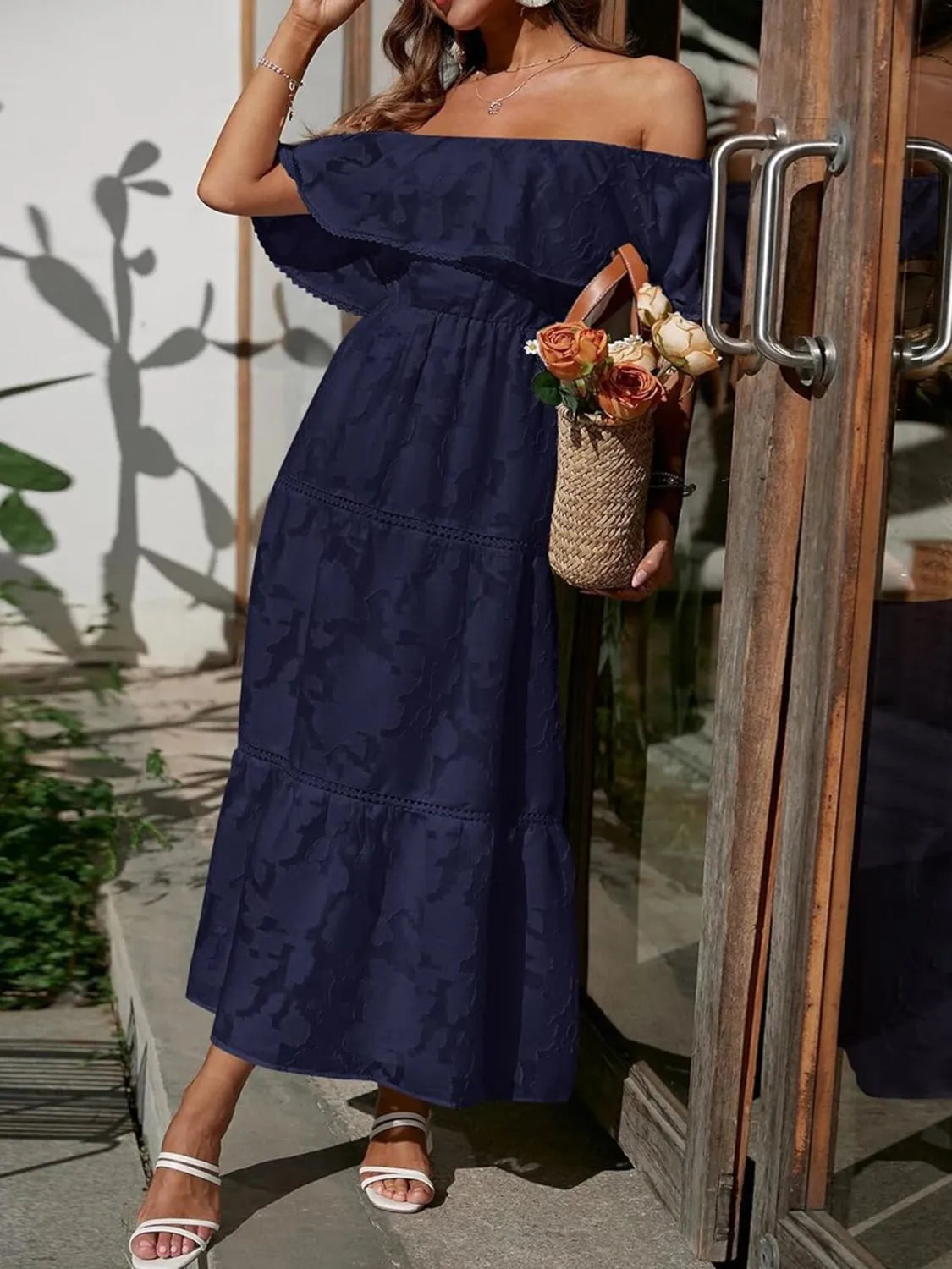 Lucienne | Long Sleeve Wedding Guest Dresses Maxi Tiered
