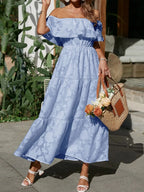 Lucienne | Long Sleeve Wedding Guest Dresses Maxi Tiered