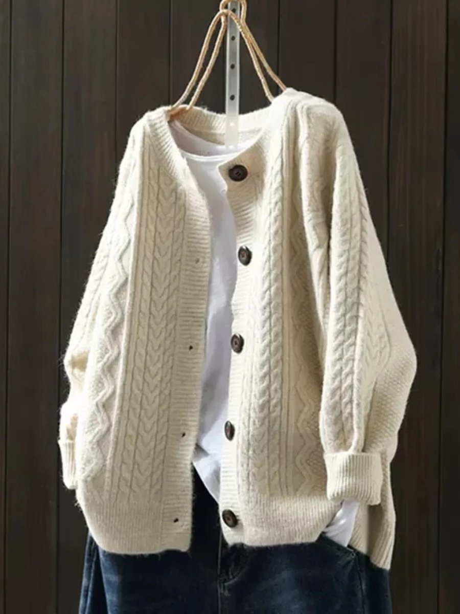Felicity | Women Cashmere Cardigan Cable-Knit Button-Down