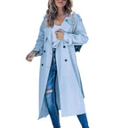 Georgiana | Women Black Longline Belted Trench Coat