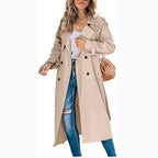 Georgiana | Women Black Longline Belted Trench Coat