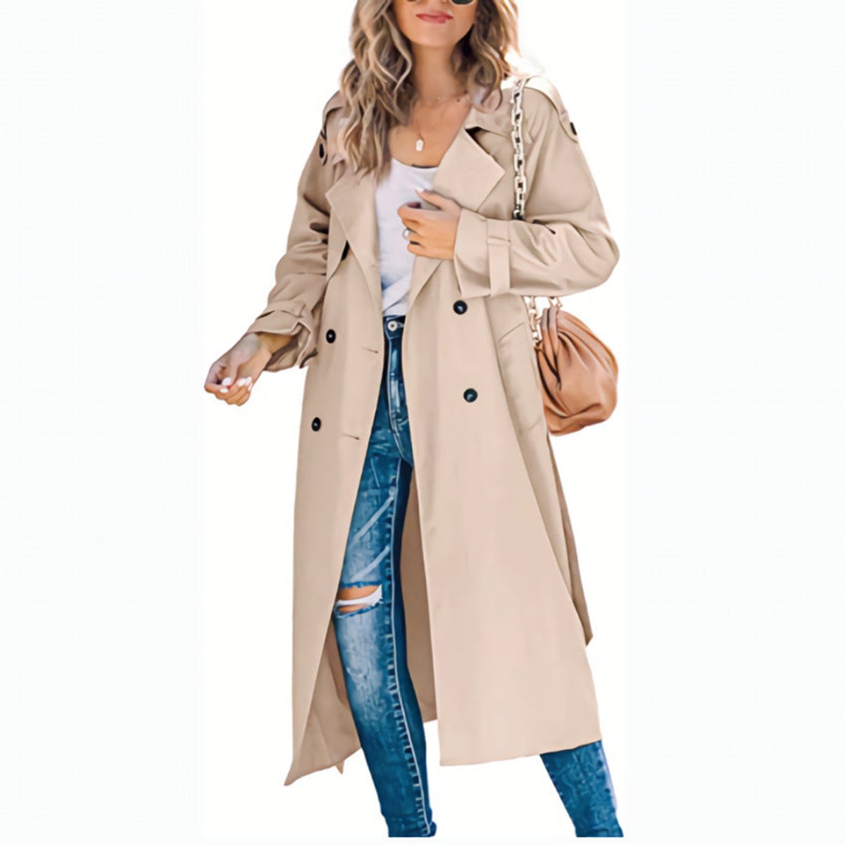Georgiana | Women Black Longline Belted Trench Coat