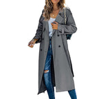 Georgiana | Women Black Longline Belted Trench Coat