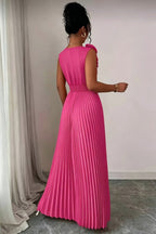 Odette | Pleated Sleeveless Halter Evening Gown