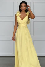 Odette | Pleated Sleeveless Halter Evening Gown