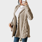 Sylvie | Red Camel Grey Hooded Cashmere Cardigan