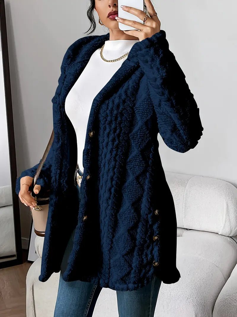 Sylvie | Red Camel Grey Hooded Cashmere Cardigan