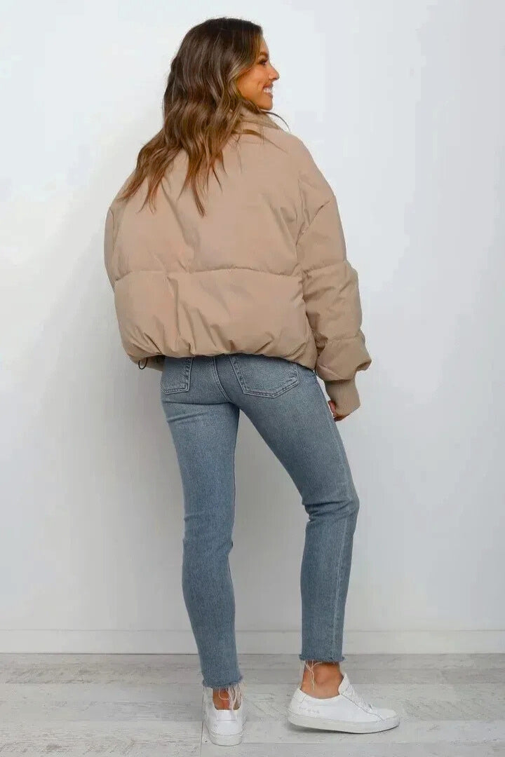 Helena | Cropped Oversized Puffer Jacket With Hood