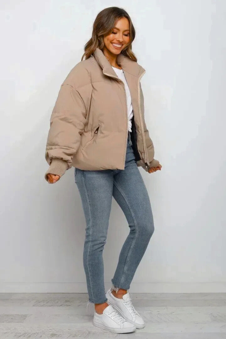 Helena | Cropped Oversized Puffer Jacket With Hood