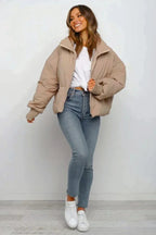 Helena | Cropped Oversized Puffer Jacket With Hood