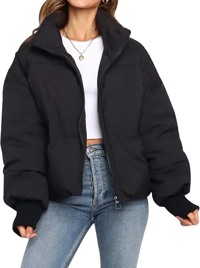 Helena | Cropped Oversized Puffer Jacket With Hood