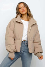 Helena | Cropped Oversized Puffer Jacket With Hood