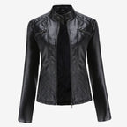 Wilhelmina | Faux Leather Biker Moto Jacket With Fur Collar