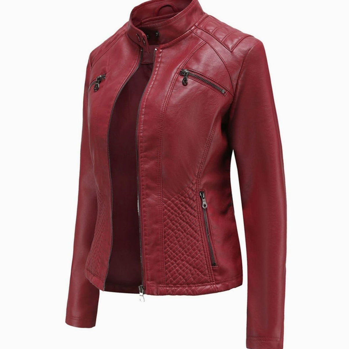Wilhelmina | Faux Leather Biker Moto Jacket With Fur Collar