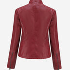 Wilhelmina | Faux Leather Biker Moto Jacket With Fur Collar