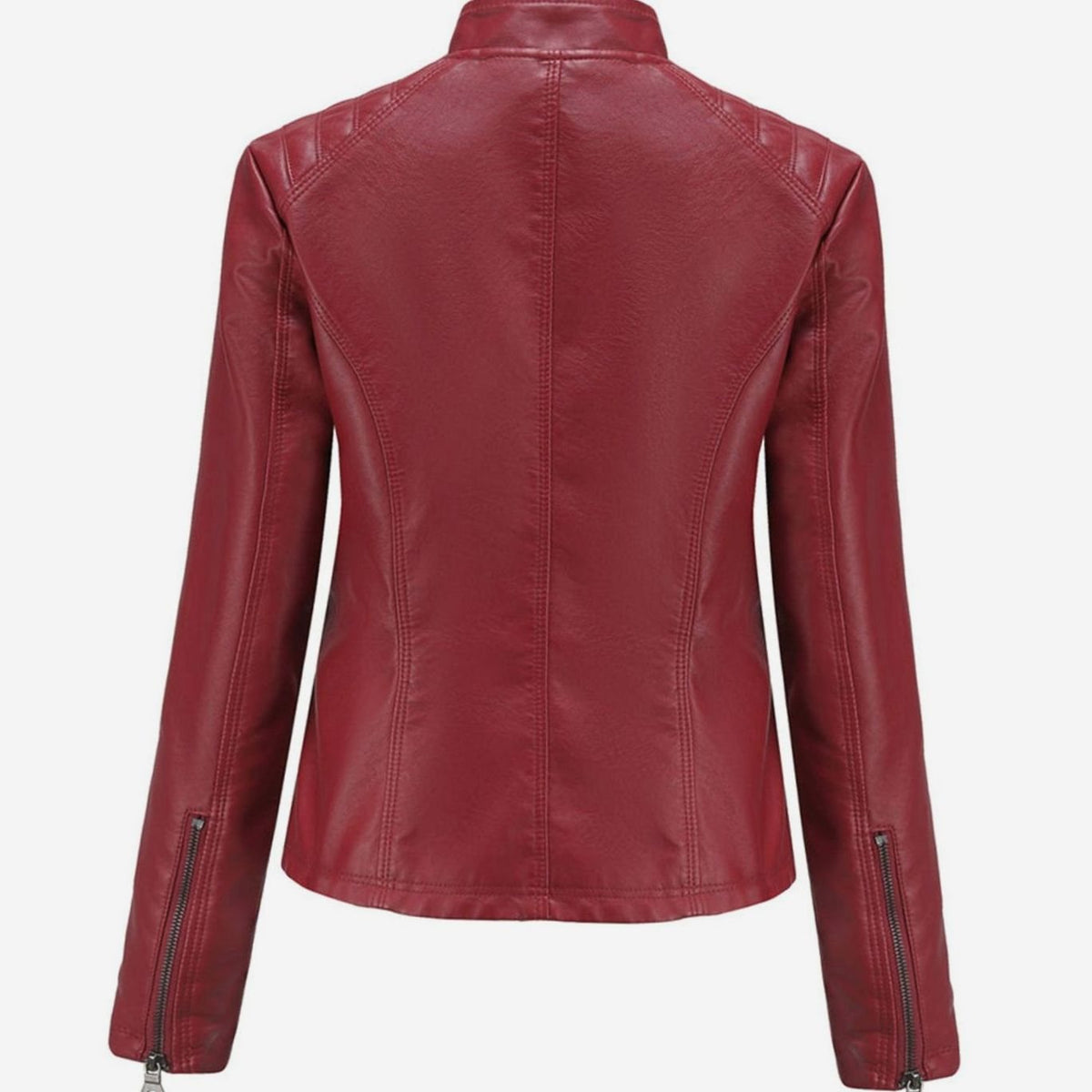 Wilhelmina | Faux Leather Biker Moto Jacket With Fur Collar