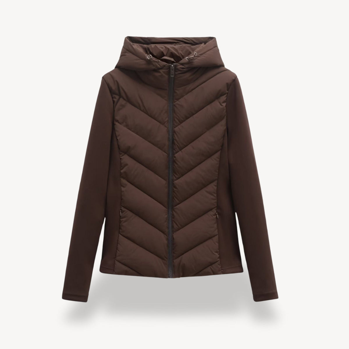 Camille | Quilted Puffer Coat Winter Jacket With Hood — Brown