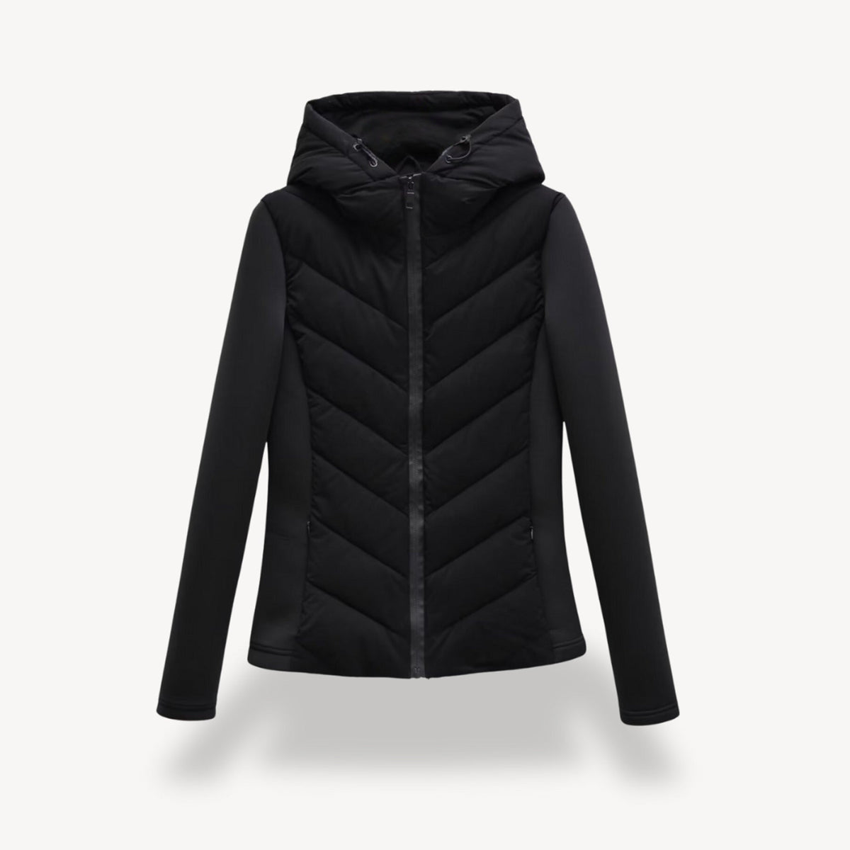 Camille | Quilted Puffer Coat Winter Jacket With Hood — Black
