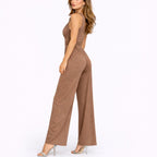 Lavinia | Women Black Wide-Leg V-Neck Jumpsuit