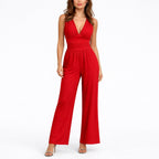 Lavinia | Women Black Wide-Leg V-Neck Jumpsuit