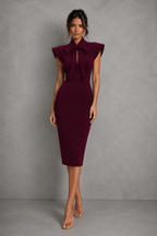 Constance | Office Attire For Women Bow Tie Midi Dress