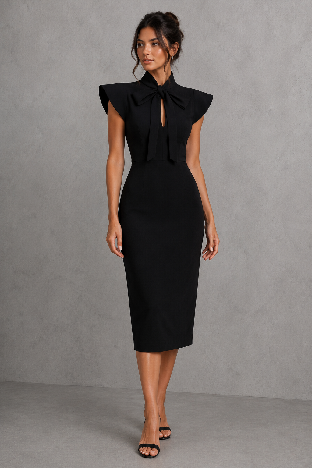 Constance | Office Attire For Women Bow Tie Midi Dress