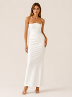 Rosanna | Strapless Draped Corset Maxi Dress