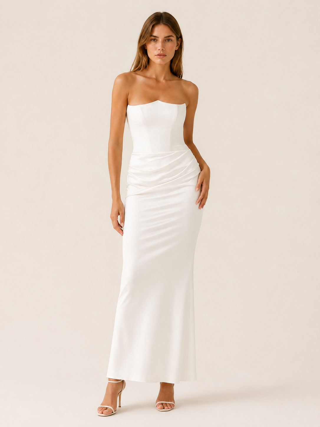 Rosanna | Strapless Draped Corset Maxi Dress