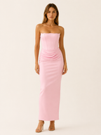 Rosanna | Strapless Draped Corset Maxi Dress