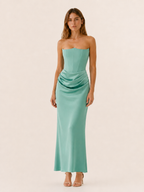 Rosanna | Strapless Draped Corset Maxi Dress