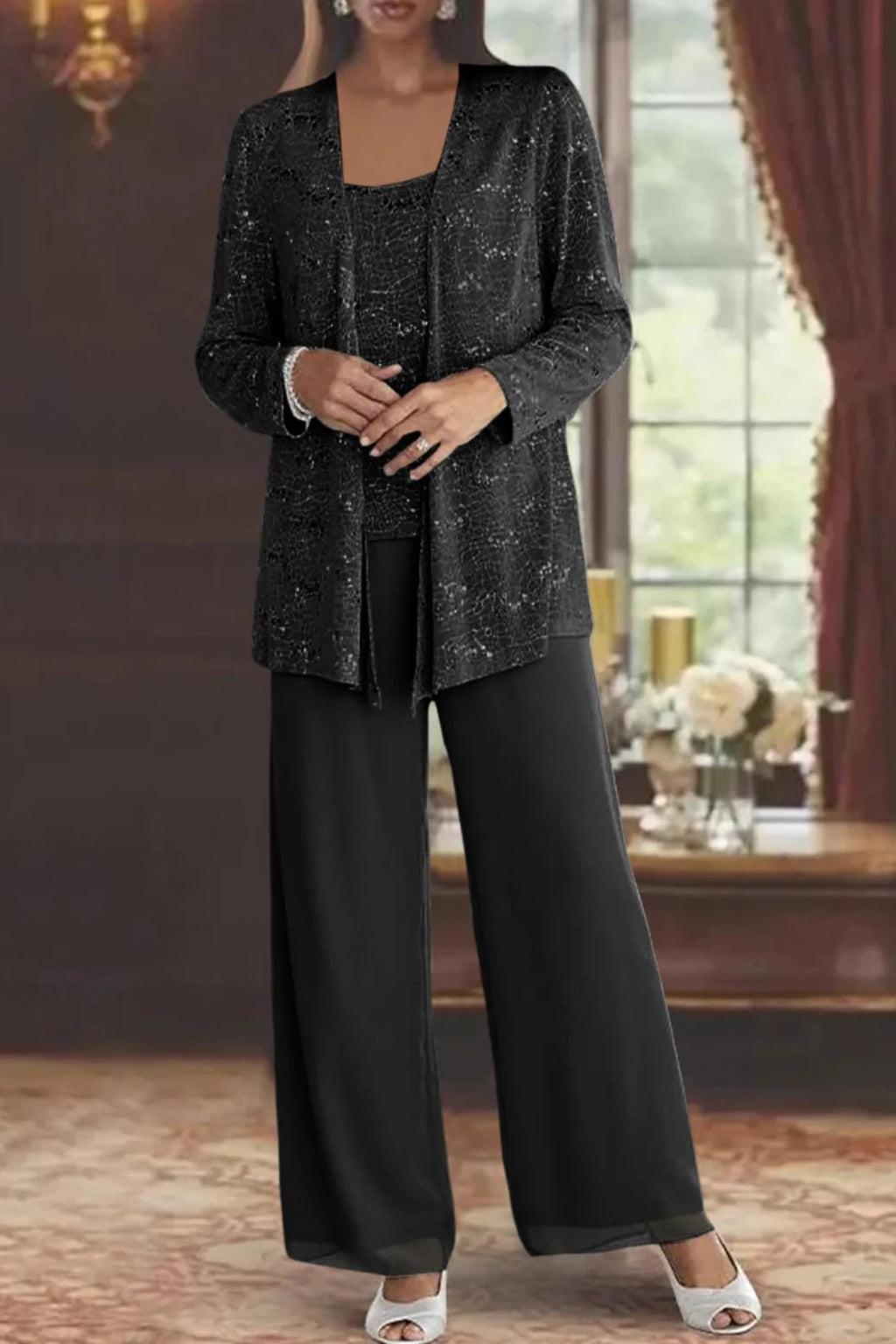 Harriet | Three Piece Sequin Lace Suit