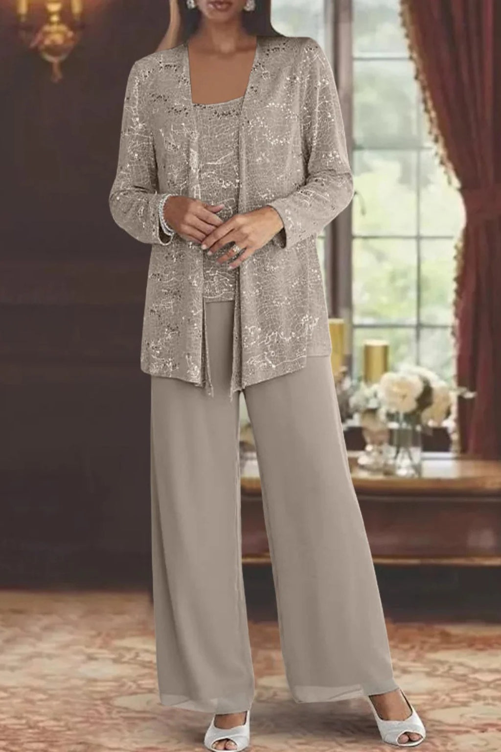Harriet | Three Piece Sequin Lace Suit