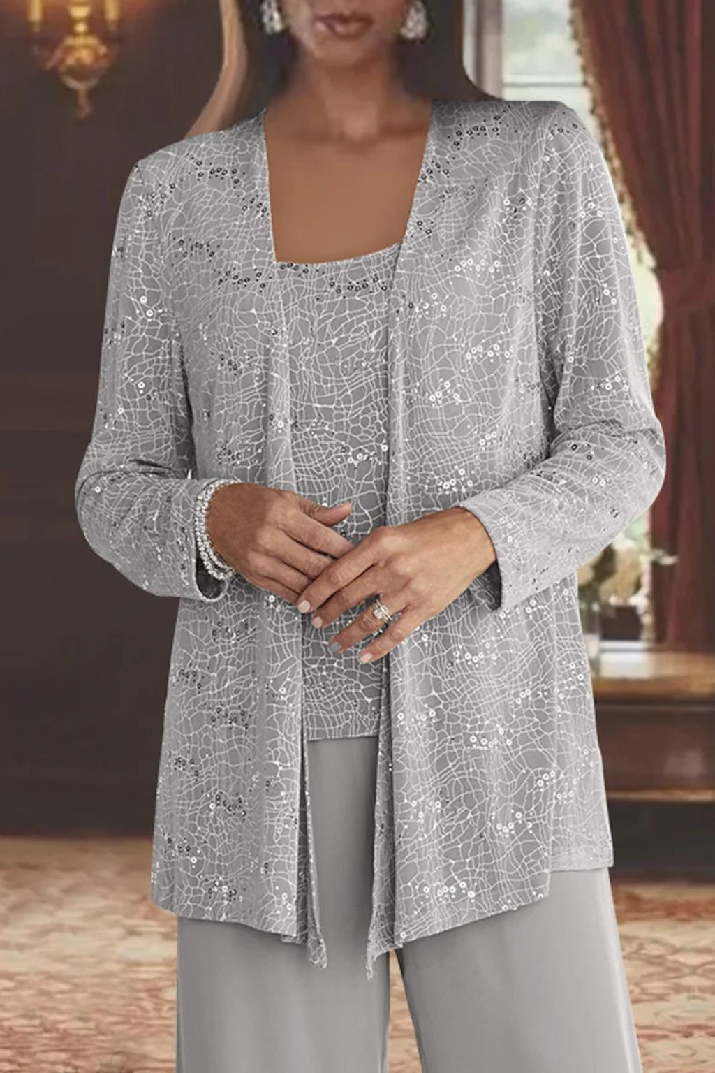 Harriet | Three Piece Sequin Lace Suit