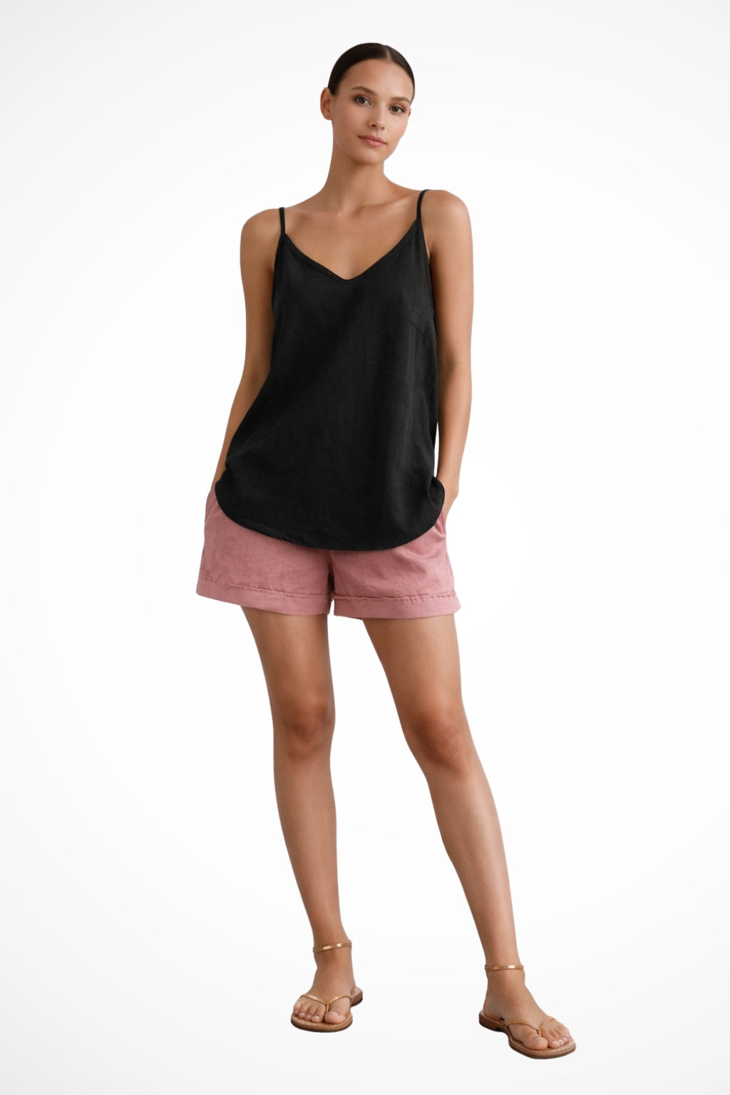 Felicity | Spaghetti Strap Linen Top