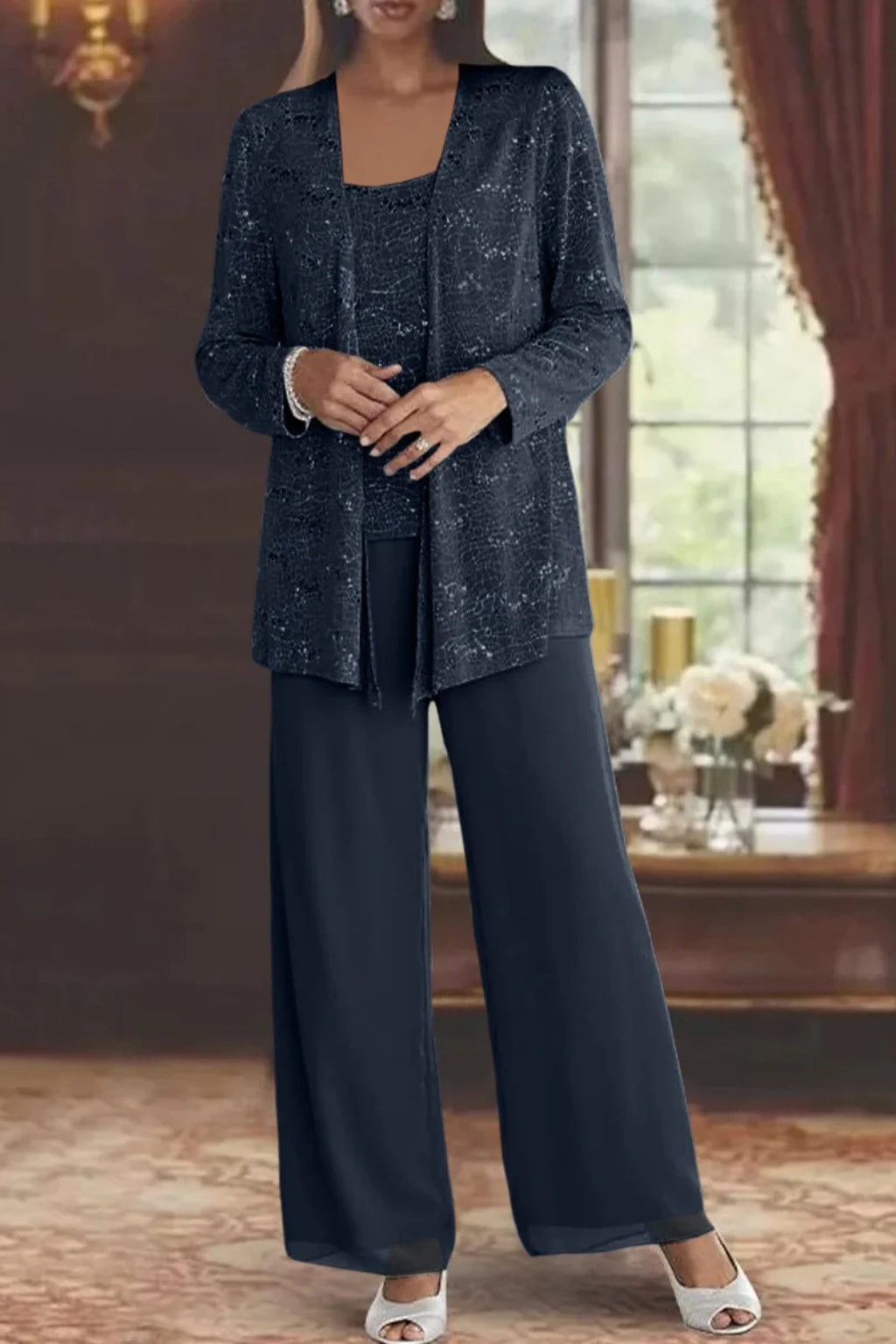 Harriet | Three Piece Sequin Lace Suit