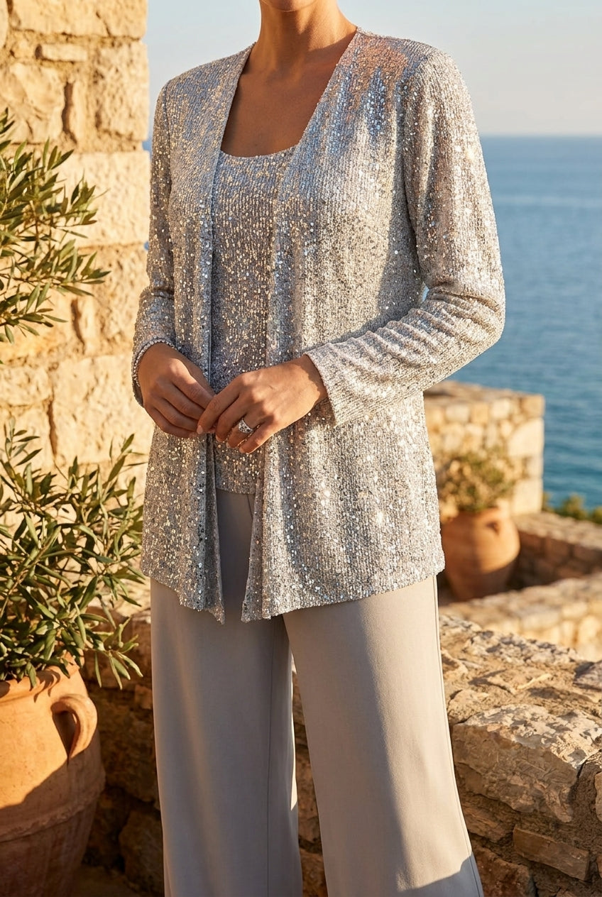 Harriet | Three Piece Sequin Lace Suit